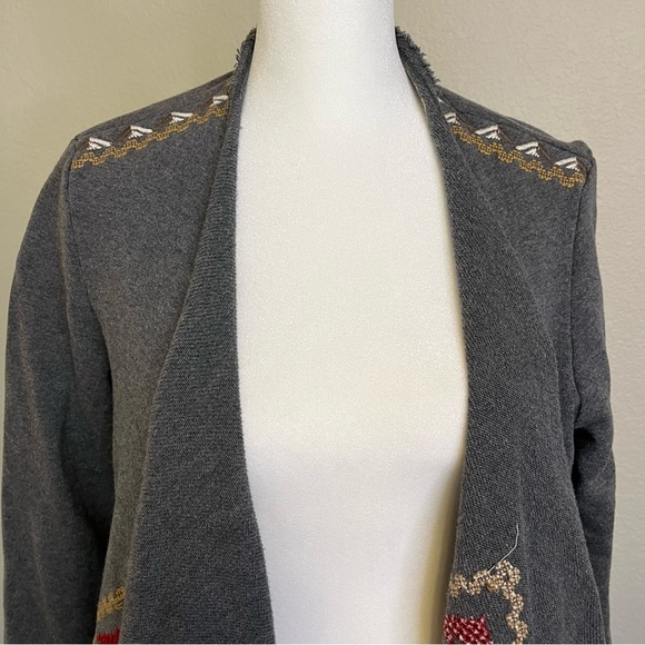 Johnny Was Aztec Gray Patterned Cardigan Sweater Women's Size Small - Picture 4 of 16